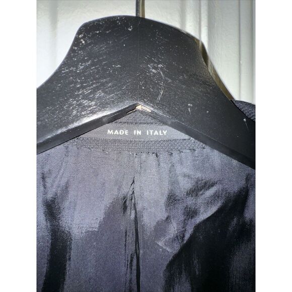 Armani Collezioni Current Solid Black Woven 2-Btn Wool Blazer Jacket 42R - Picture 2 of 8